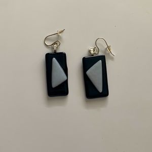 Hand crafted black & white earrings